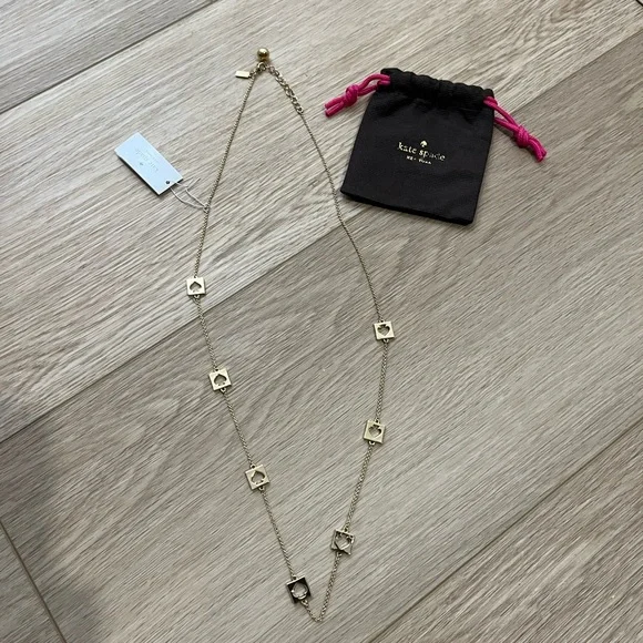 Kate Spade Gold Square Heart Necklace - Picture 4 of 7